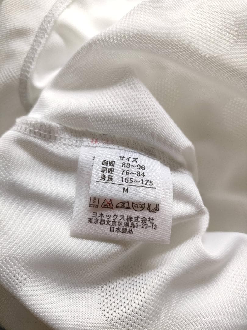 YONEX ヨネックス ポロシャツ 白 ドット柄 水玉メッシュ Mサイズ