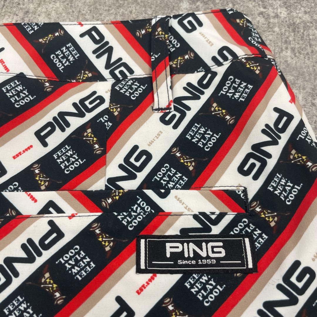 ■ PING ピン ゴルフウエア セットアップ 上下 総柄 ロゴ スカート S