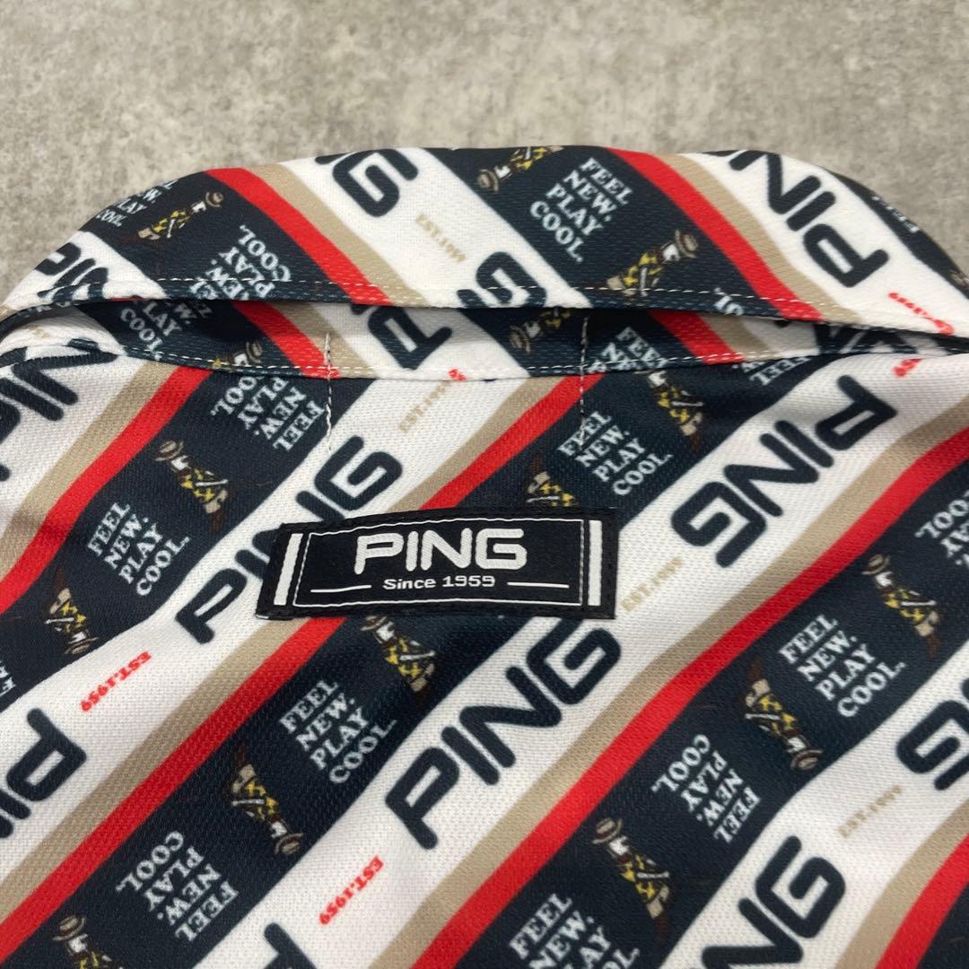 ■ PING ピン ゴルフウエア セットアップ 上下 総柄 ロゴ スカート S