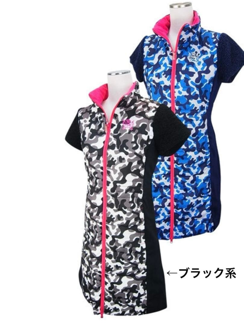 【VIVA HEART】 ゴルフワンピース M カモフラージュ黒 タグ無し新品