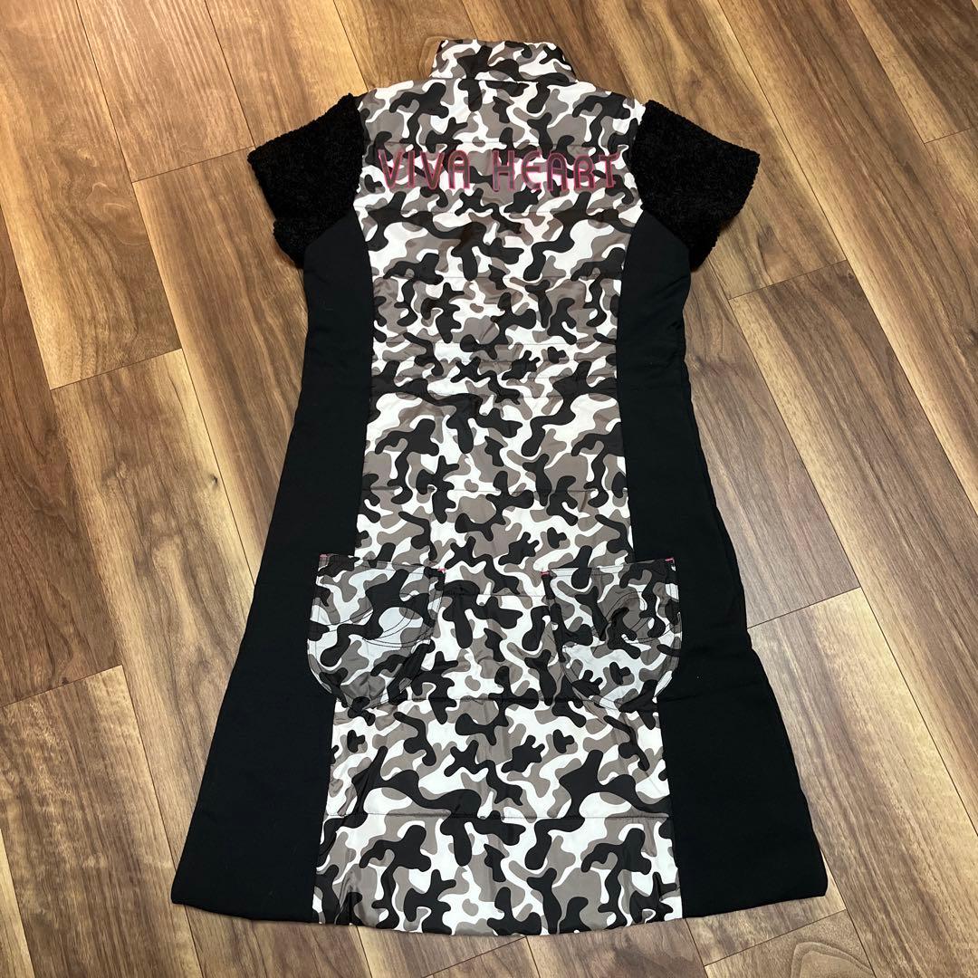【VIVA HEART】 ゴルフワンピース M カモフラージュ黒 タグ無し新品