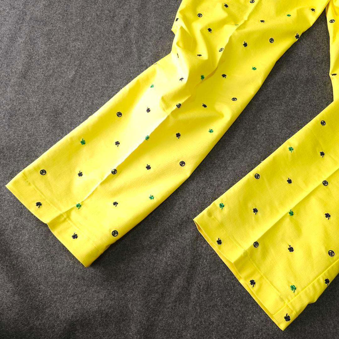アンパスィ 春 ストレッチゴルフパンツ 総柄 モノグラム ロゴ刺繍 W85 LL