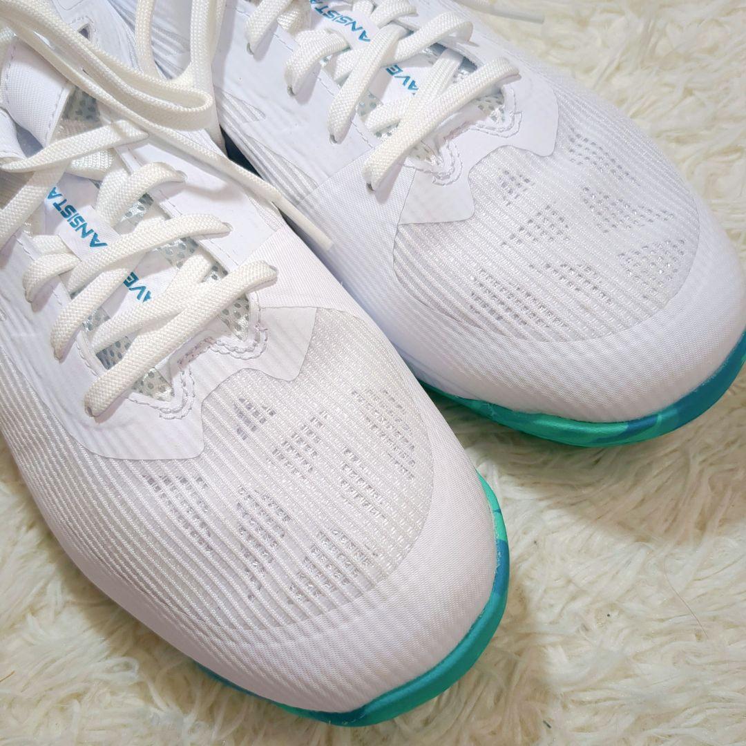 極美品 Mizuno 27cm ミズノ ウェーブトランジスタ バッシュ 白 緑