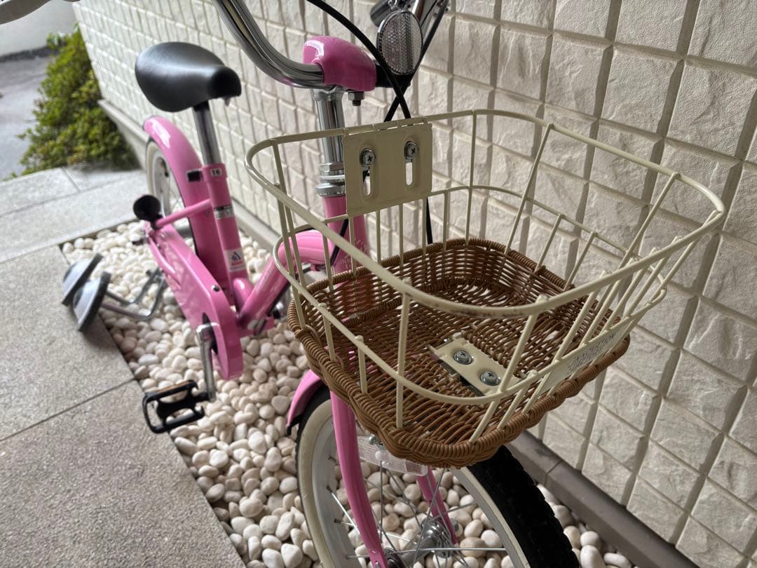 【美品】ピンク 幼児用自転車 補助輪付き　16インチ