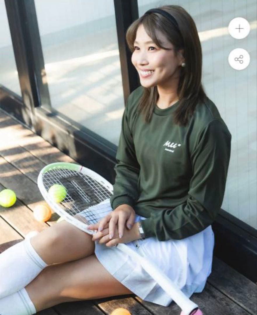 ひろ　Admiral × MU テニスウェア　宇野真彩　カーキ　M