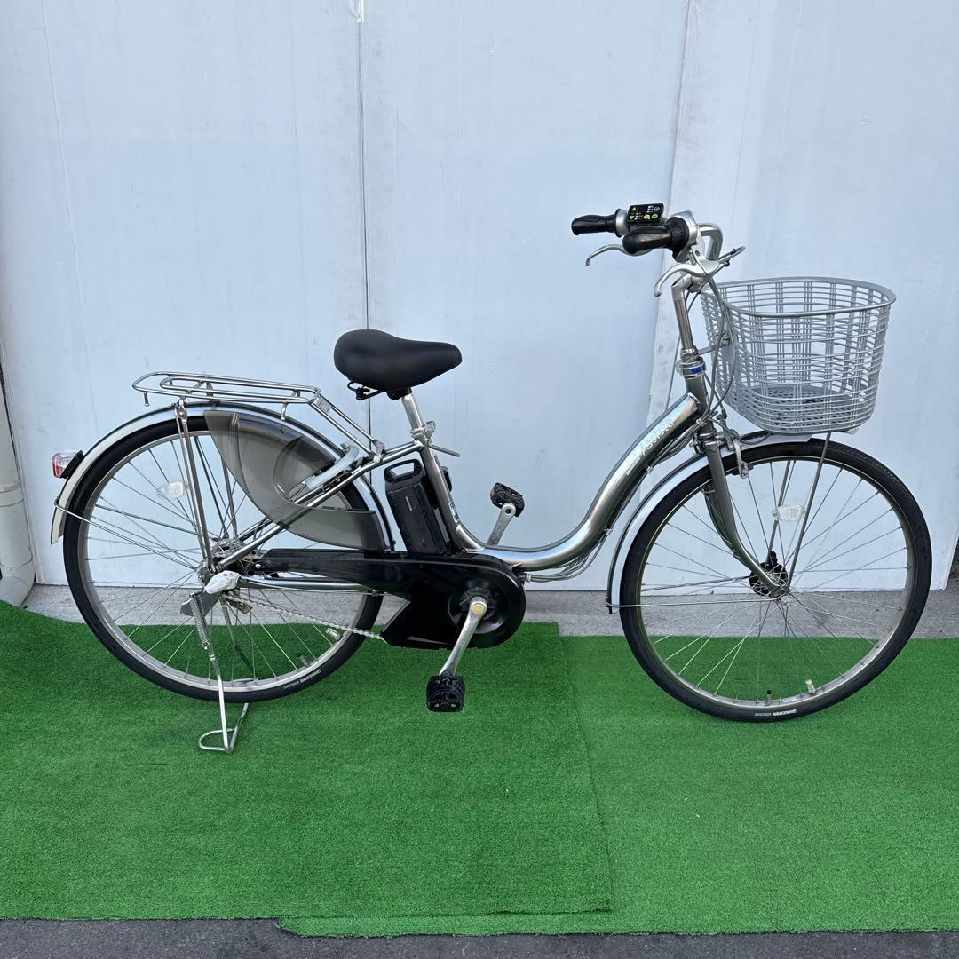 ブリヂストン電動アシスト自転車26インチ バッテリー12.3Ah シルバー