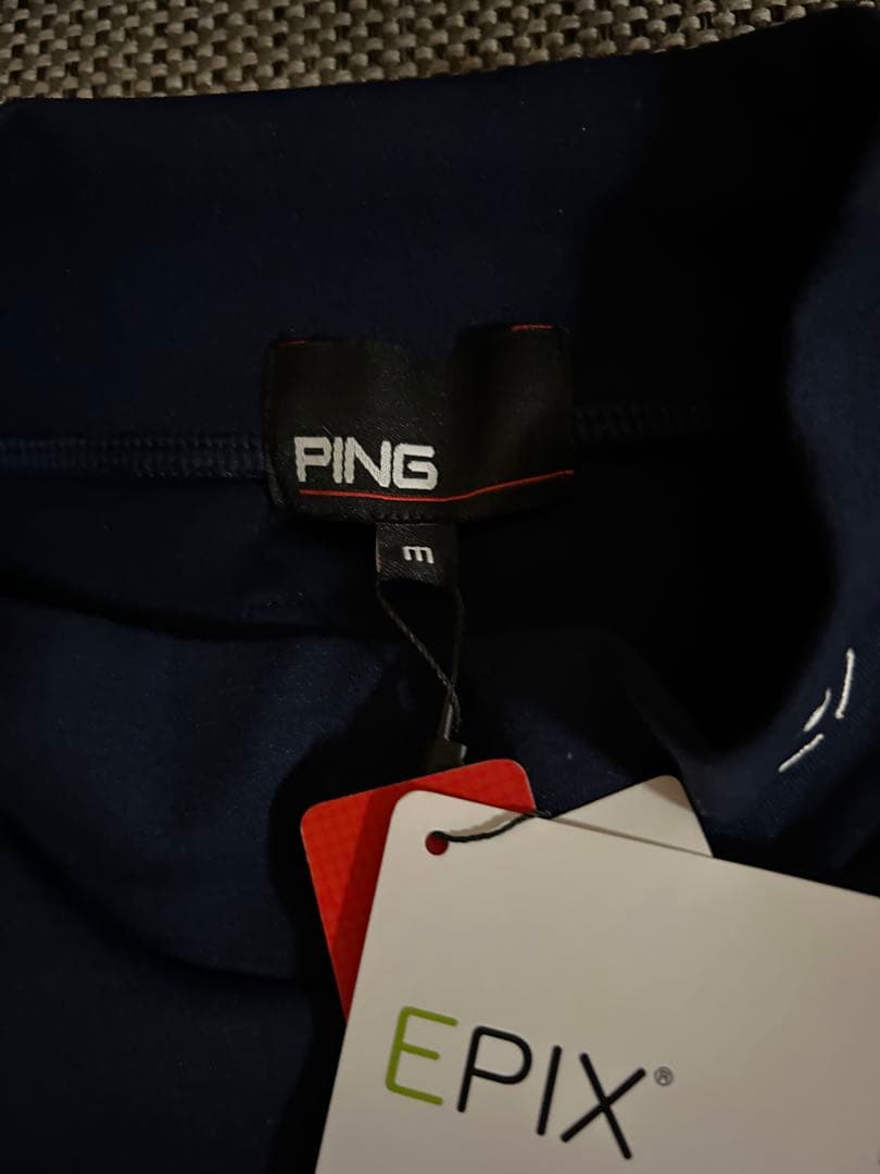 ✴︎✴︎新品未使用✴︎✴︎ PING ネイビー 長袖モックネック Mサイズ