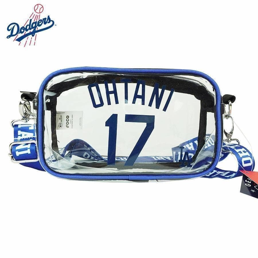 新品ドジャース公式dodgers青クリアショルダーバッグ鞄大谷翔平背番号１７