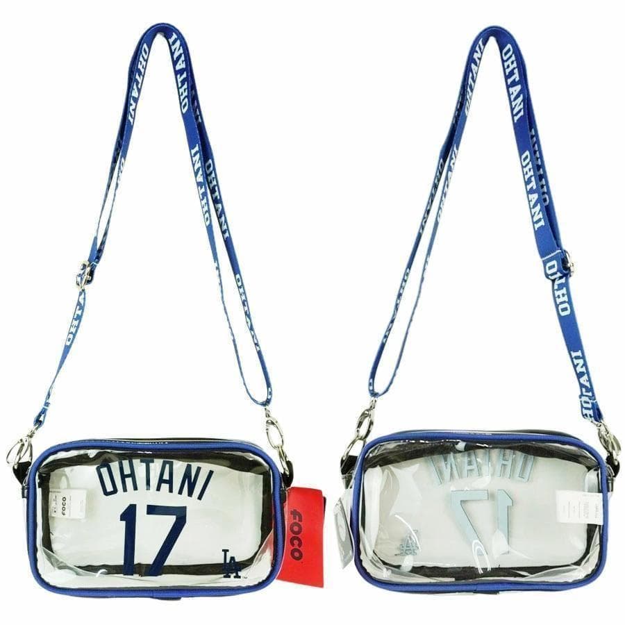新品ドジャース公式dodgers青クリアショルダーバッグ鞄大谷翔平背番号１７