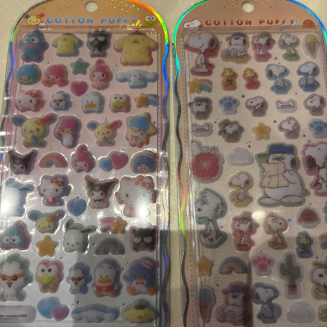 追加・おまけあり　ポムポムプリンボンボンコットンパフィーうるちゅるタイルシール