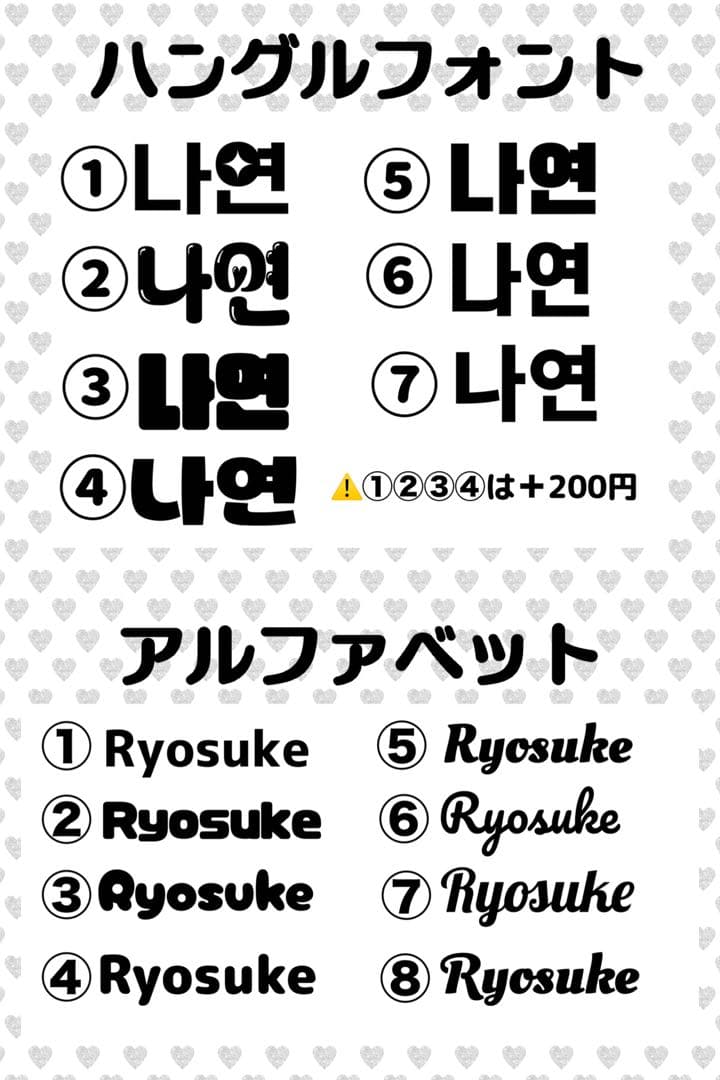 えぴ様　うちわ　文字　オーダー　パネル　ネームボード　ハングル　連結