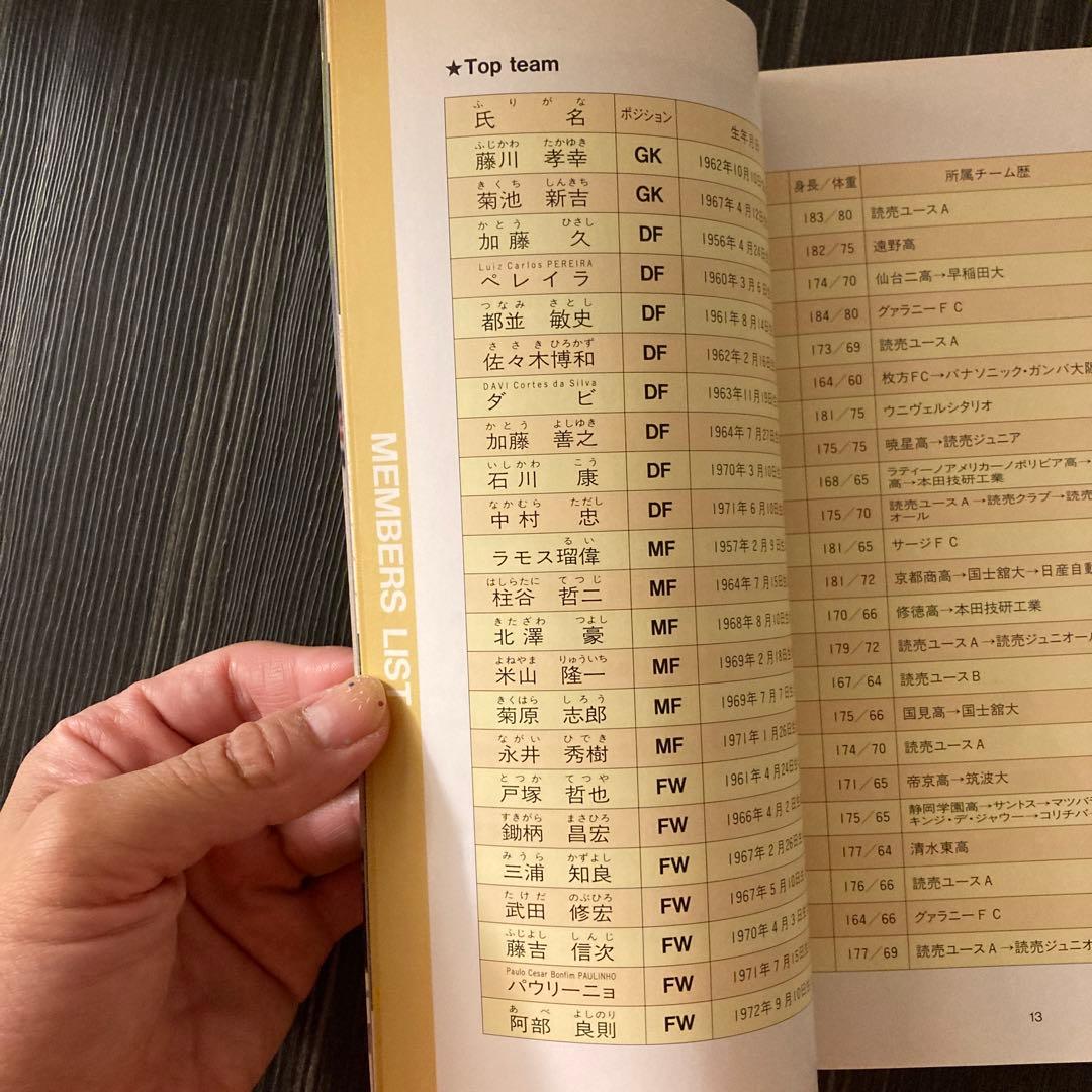 読売日本サッカークラブ　オフィシャルハンドブック　1992〜93