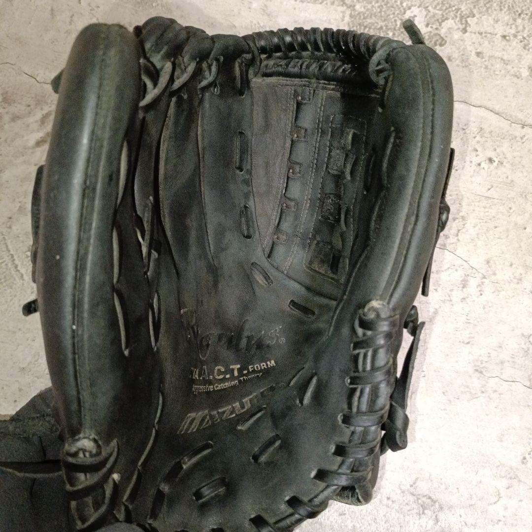 ミズノ ビューリーグ 左用軟式グローブ 旧Mラベル 青ビュー 黒