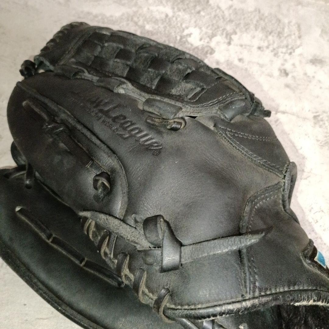 ミズノ ビューリーグ 左用軟式グローブ 旧Mラベル 青ビュー 黒