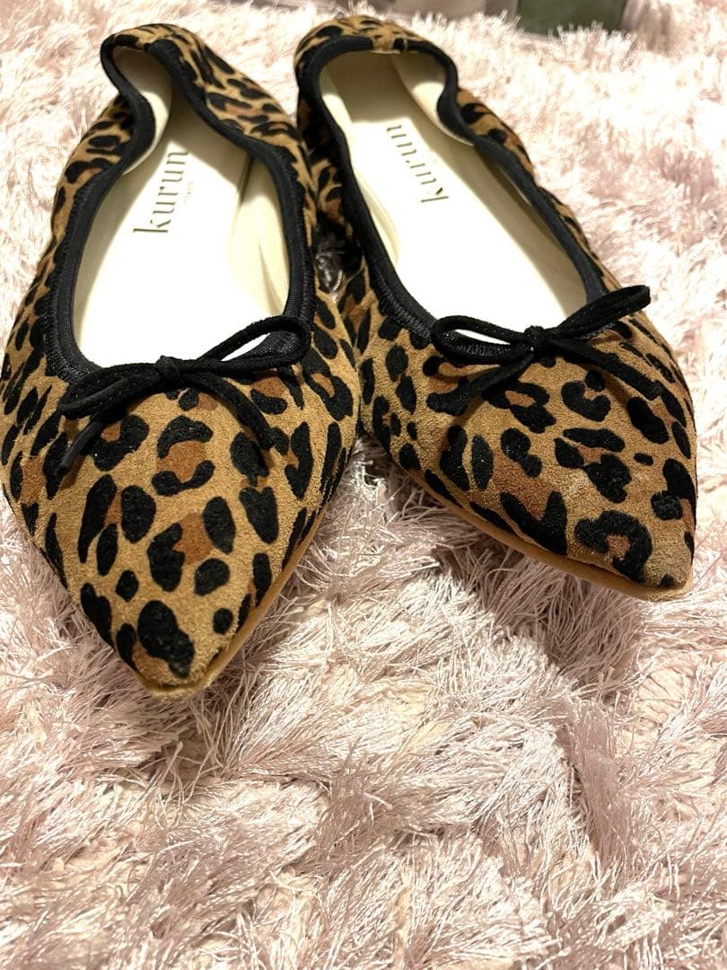 kurun TOKYO クルントウキョウ レオパード柄 バレエシューズ 25cm