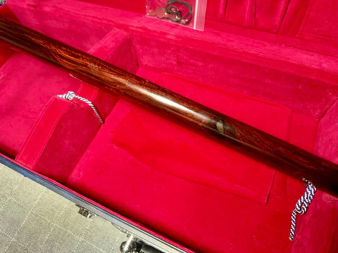 【虎杢】津軽三味線 金細 K9 綾杉胴 極上 トチ 紅木 糸巻 胴掛 美品 太棹