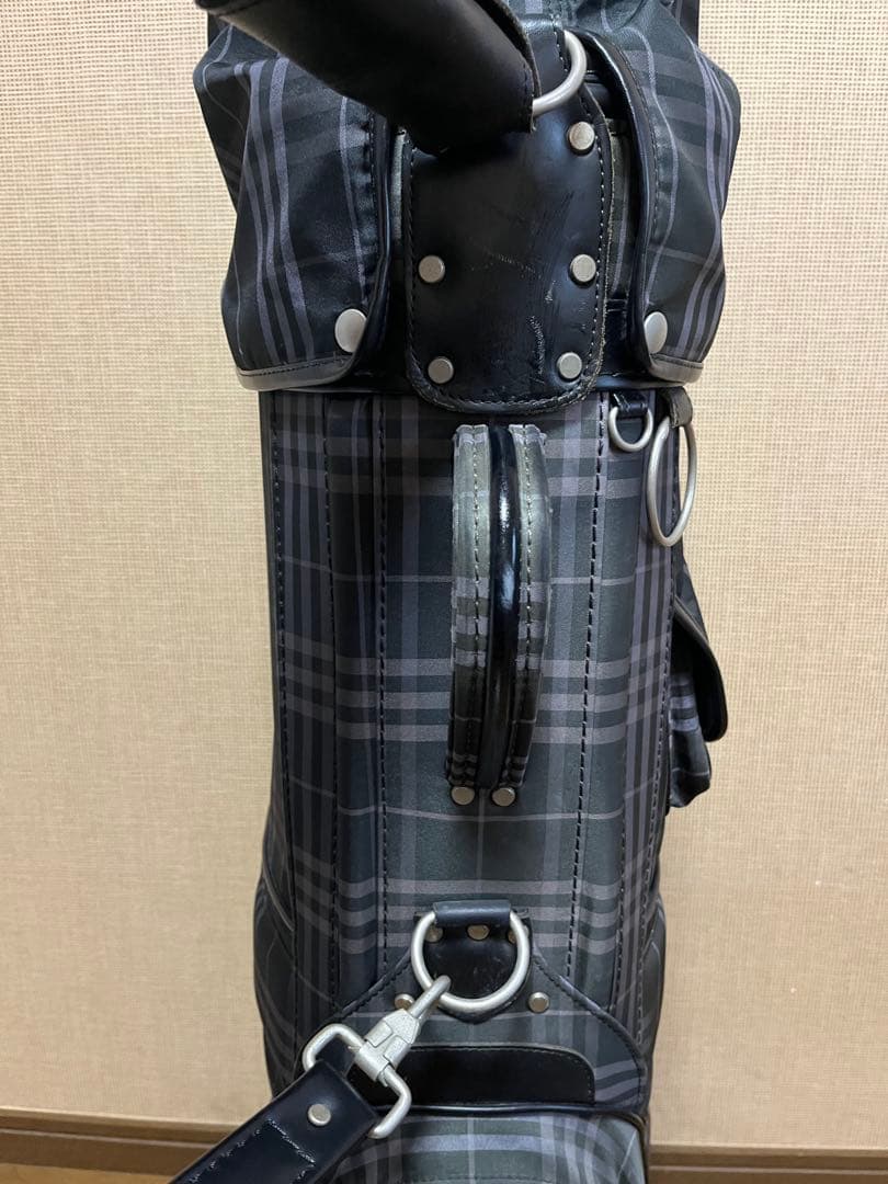 a493/美品★バーバリーBurberryダークノバチェック キャディバッグ