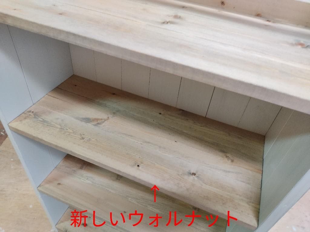 サイズ、デザインオーダー可！幅広6段カップボードW82●シャビーホワイト受注製作
