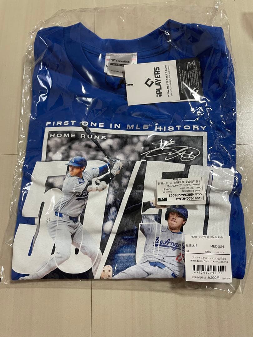 大谷翔平　50/50クラブ記念Tシャツ Mサイズ 青　新品　&トレーナー