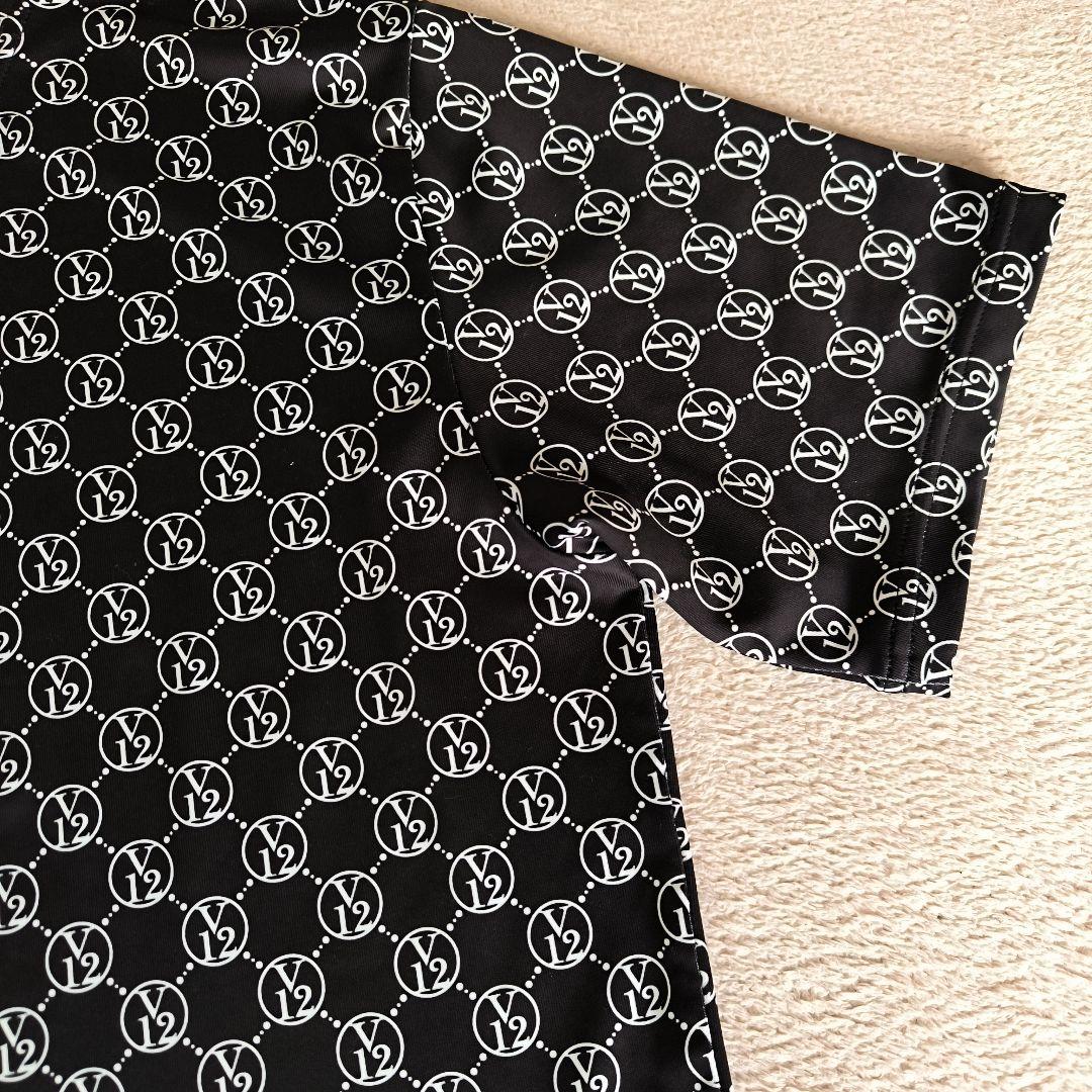 美品　V12 　ゴルフウエア MONOGRAM MOCK ブラック　L