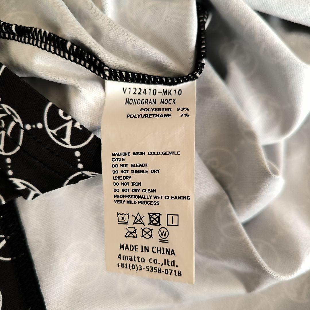 美品　V12 　ゴルフウエア MONOGRAM MOCK ブラック　L