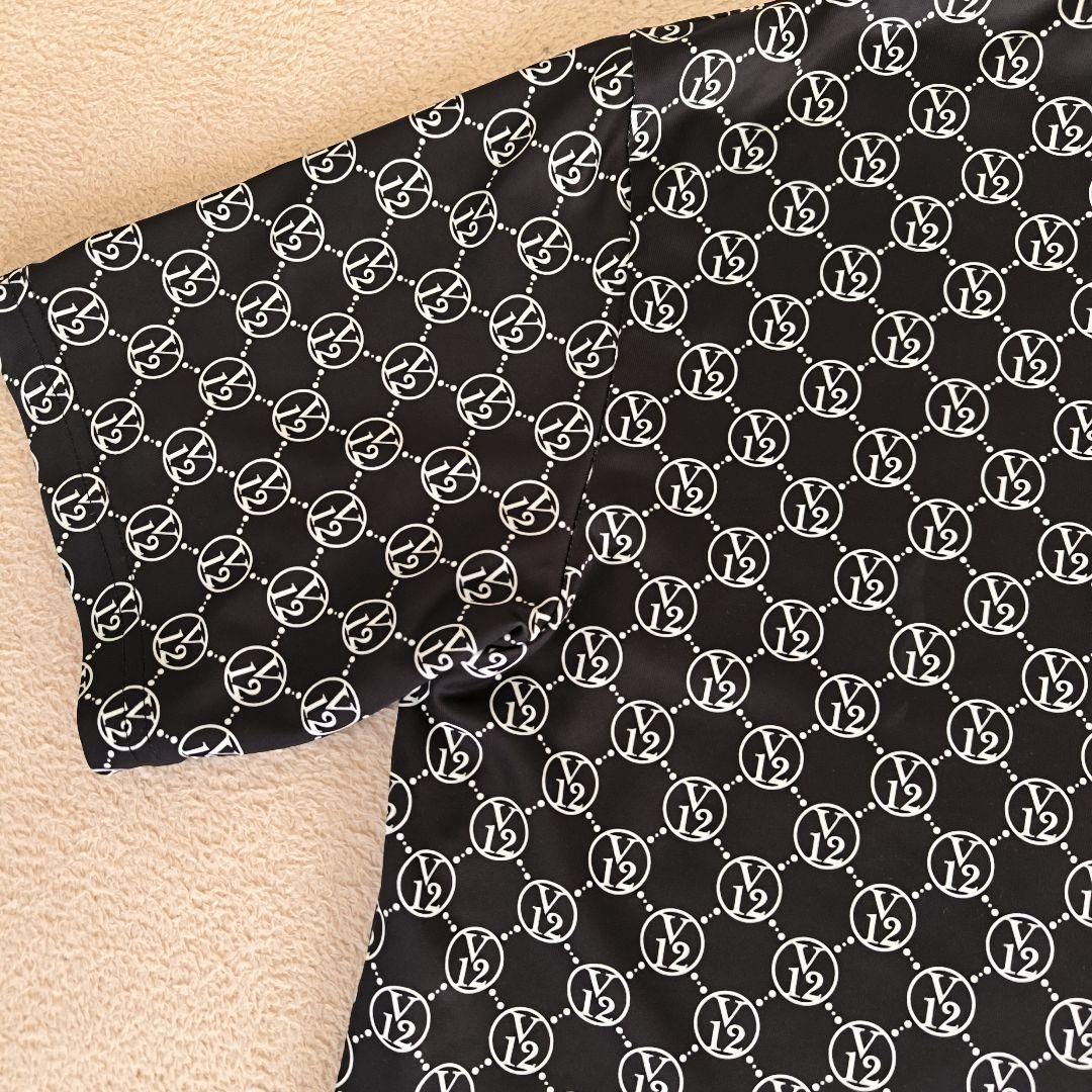 美品　V12 　ゴルフウエア MONOGRAM MOCK ブラック　L