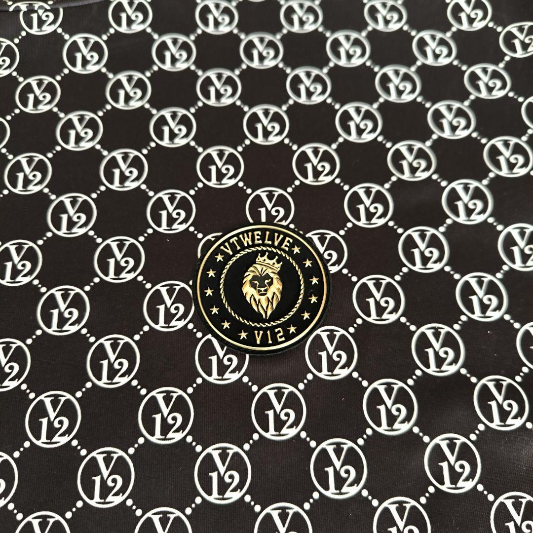 美品　V12 　ゴルフウエア MONOGRAM MOCK ブラック　L
