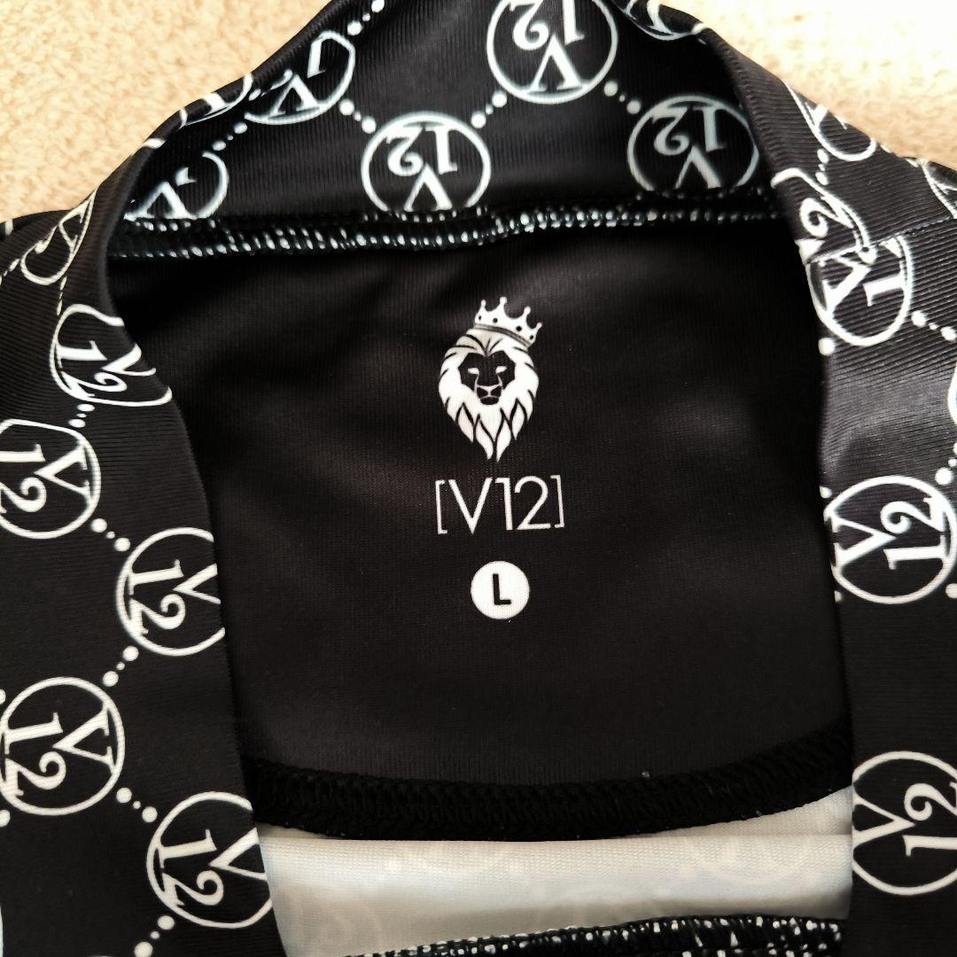 美品　V12 　ゴルフウエア MONOGRAM MOCK ブラック　L