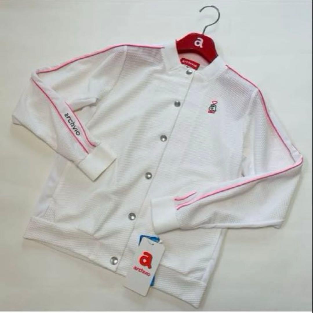 春夏アウター⛳️アルチビオ☆可愛いUVブルゾン☆白×ピンク☆新品✨️36（S）