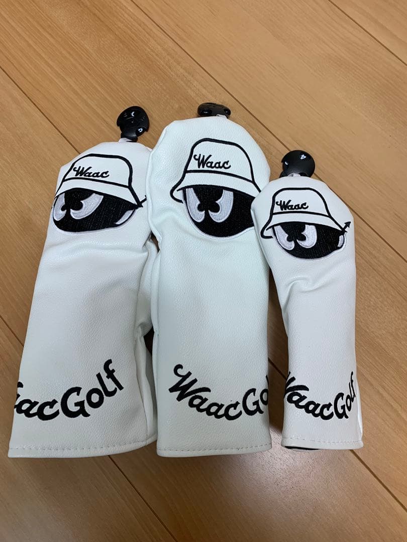 新品★waacゴルフクラブカバー ヘッドカバー 4点セットホワイト