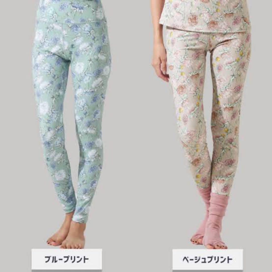 チャコット アザミプリントレギンス contact ホットヨガ　ブルー