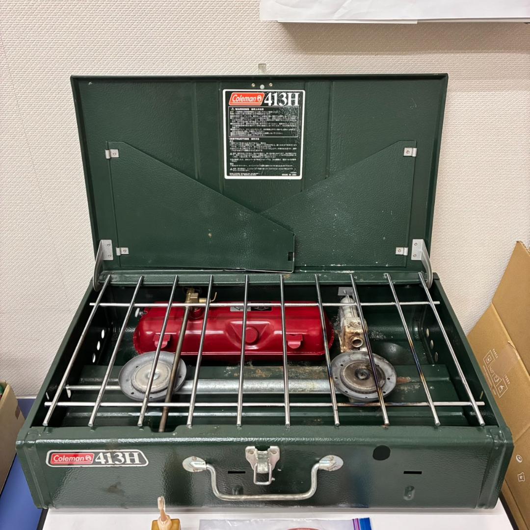 コールマン　ツーバーナー　413H　ハイスタンド付き