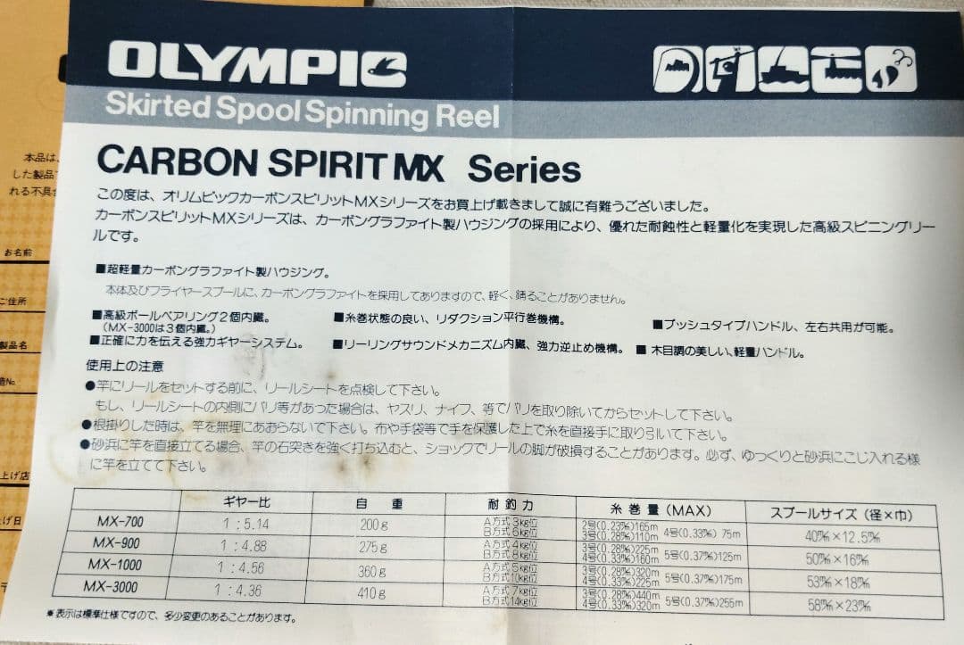 新品 オリムピック カーボンスピリットMX900