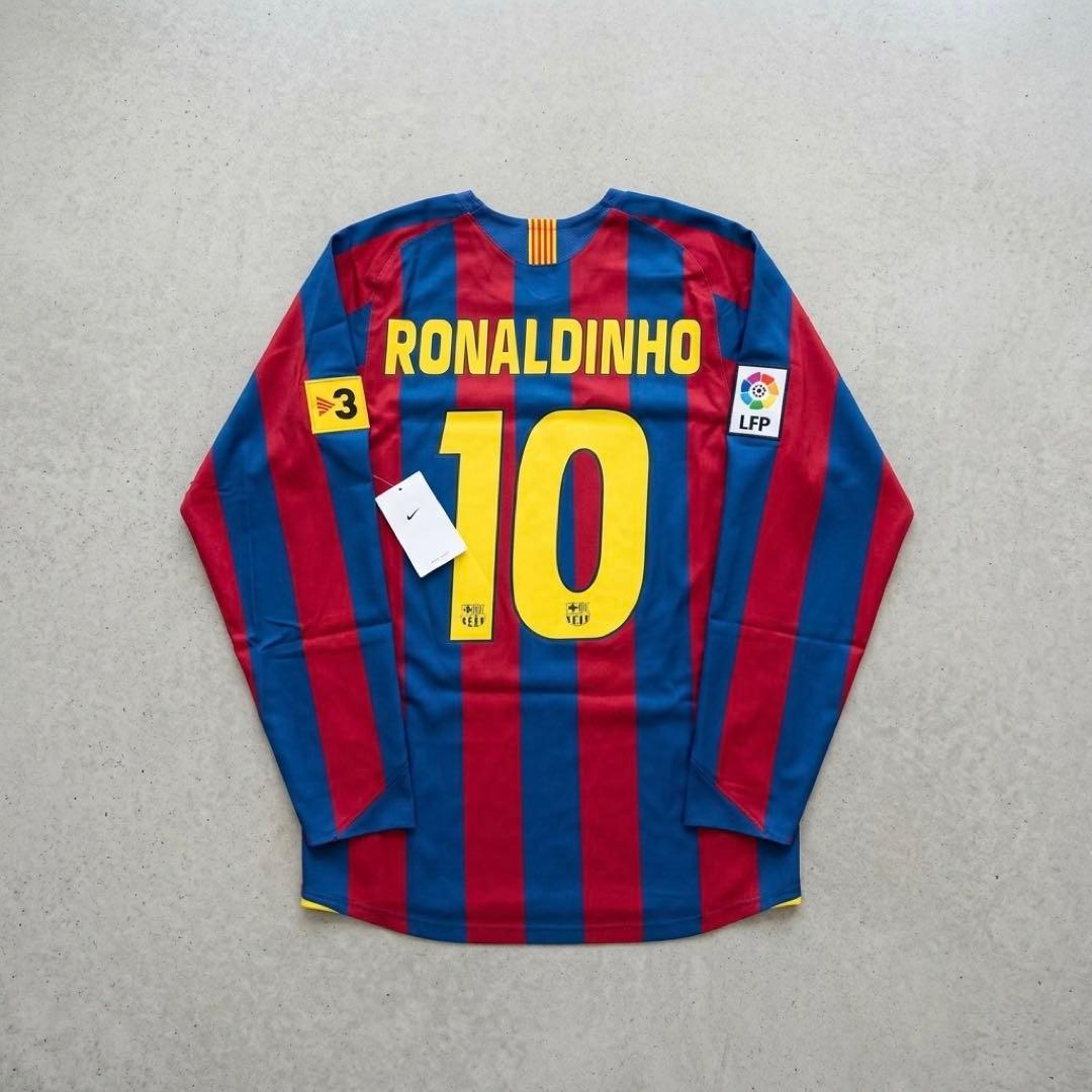 FCバルセロナ 05-06長袖リイシュー NIKE #10 ロナウジーニョ XL