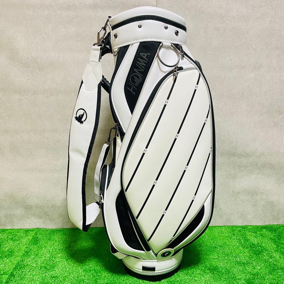 ほぼ未使用　HONMA ホンマ　モグラ　 キャディバッグ ゴルフバッグ　ホワイト