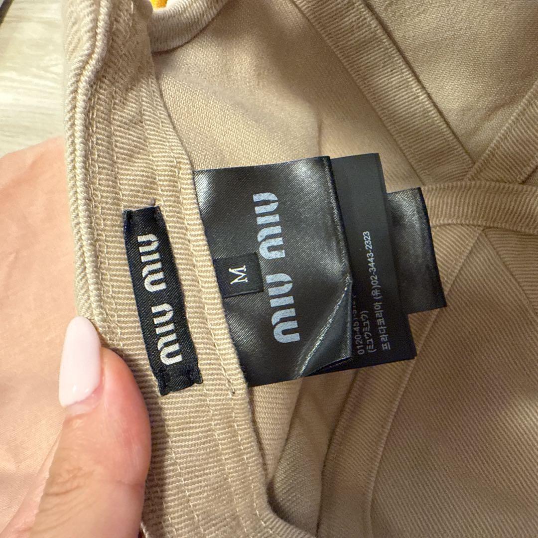 miu miu デニム ベースボールキャップ　ベージュM 収納袋付き
