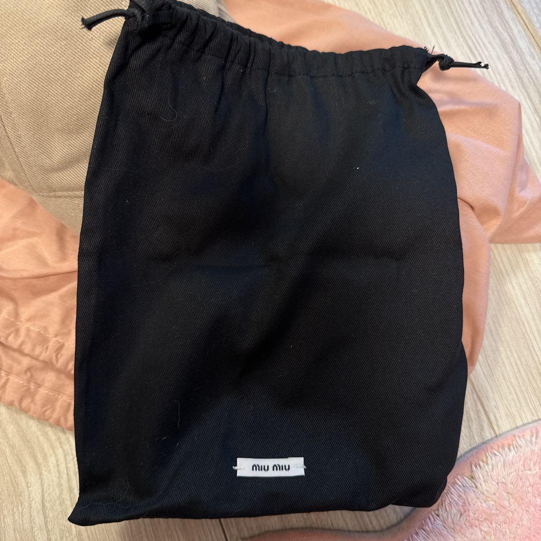miu miu デニム ベースボールキャップ　ベージュM 収納袋付き
