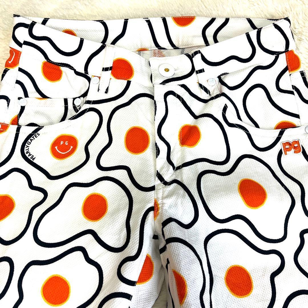PEARLY GATES GOLF パンツ 目玉焼柄 白 人気 レディース S