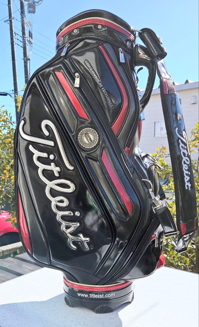 Titleist 9.5型3点式エナメルキャディバッグ&3点ヘッドカバーセット