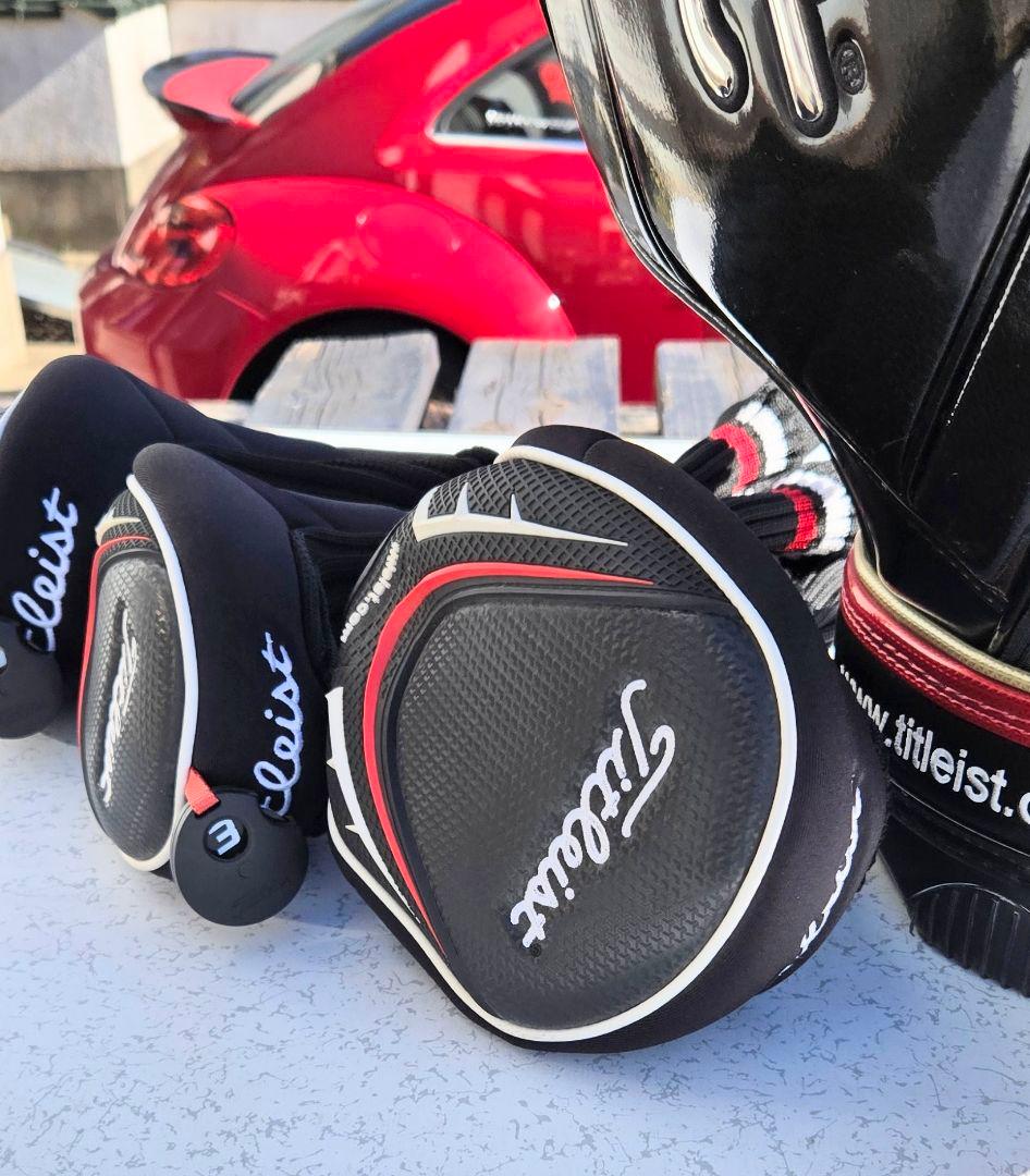 Titleist 9.5型3点式エナメルキャディバッグ&3点ヘッドカバーセット