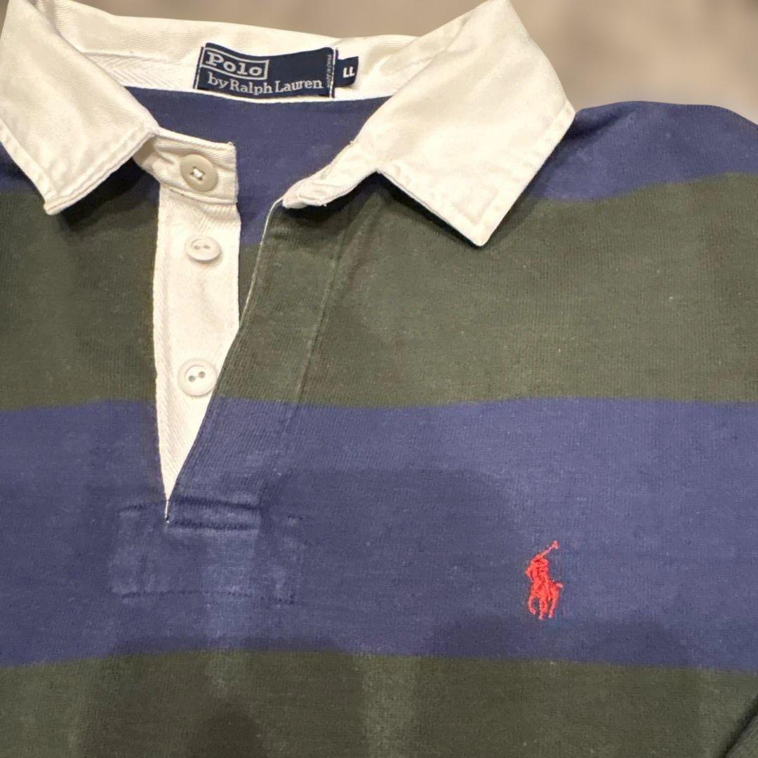 Polo by Ralph Lauren ラガーシャツ LL ネイビー/グリーン