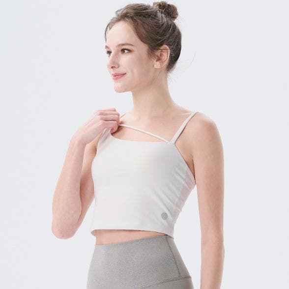 【easyoga】新品未使用★ジェイドアシンメトリークロップドタンク／ホワイト