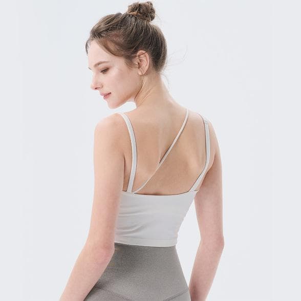 【easyoga】新品未使用★ジェイドアシンメトリークロップドタンク／ホワイト
