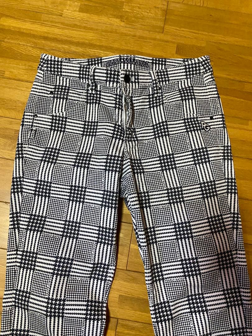 PEARLYGATES ロゴ総柄チェックゴルフパンツ