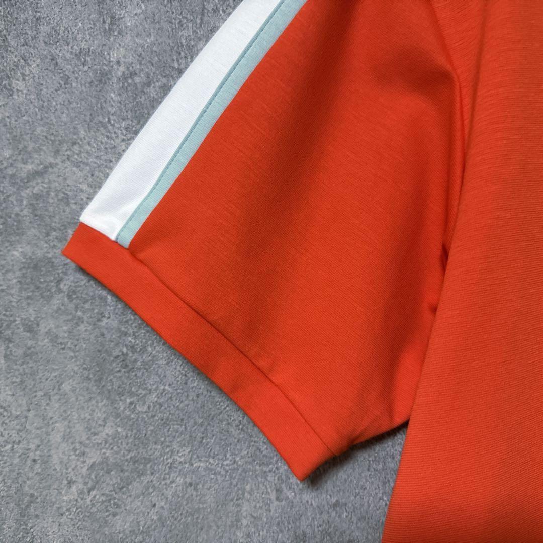 DESCENTE GOLF デサントゴルフ ロゴ ポロシャツ 半袖 オレンジ O