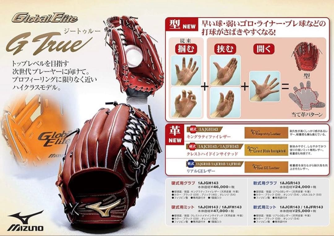 P*氏様 ミズノ グローバルエリート 軟式投手用グラブ 限定モデル G True