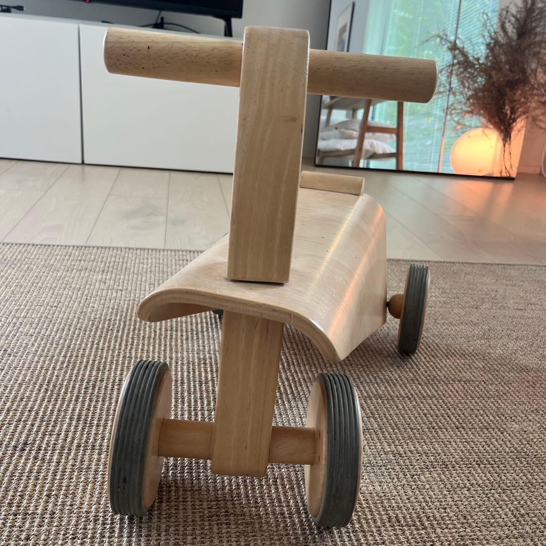 無印良品 四輪車 木製 室内用 三輪車 乗用 ナチュナル 良品 廃盤品 子供