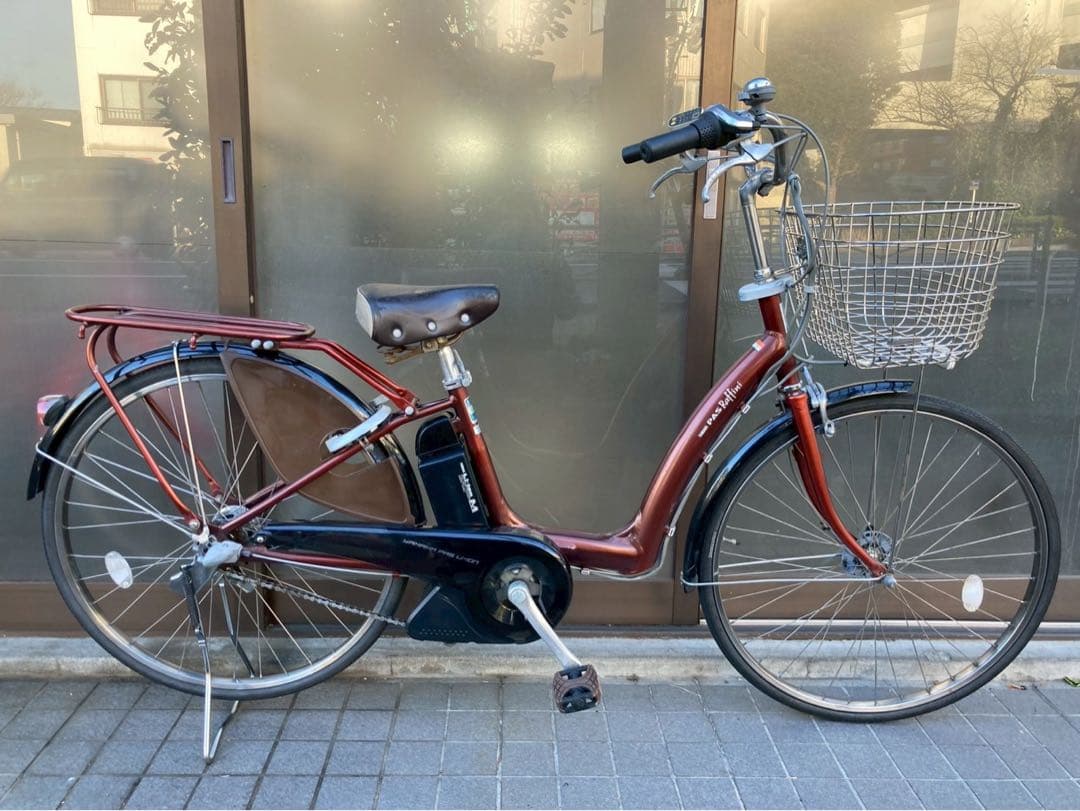 中古電動自転車 ヤマハPASラフィーニ 26インチ ワインレッド 横浜 3686