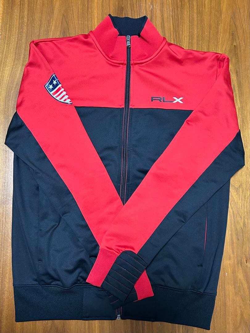 ラルフローレンRLX＊フルジップジャージジャケットBLACK✖️RED/S試着のみ