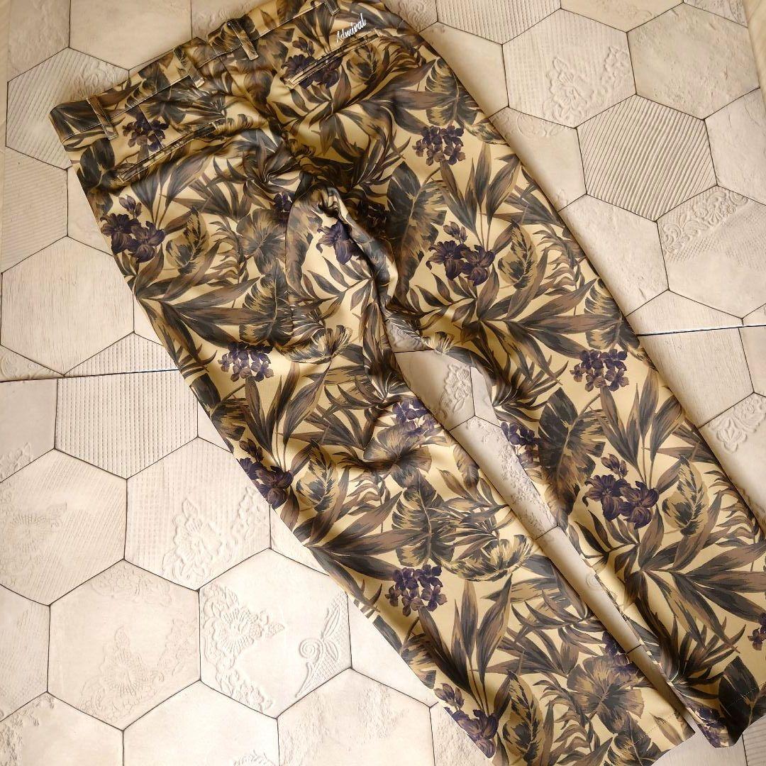 極美品 ADMIRAL GOLF ボタニカル柄 ストレッチパンツ